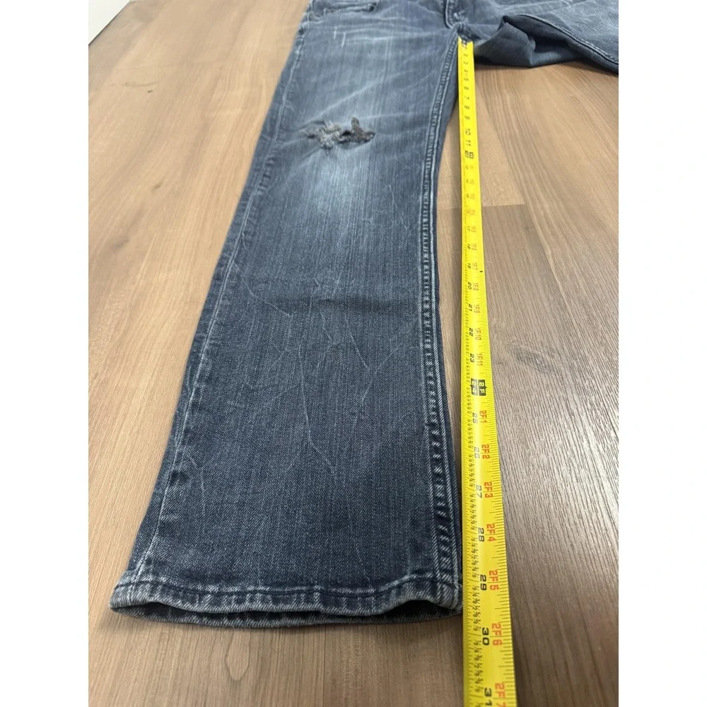 Banana Republic Jeans Mens‎ 33x32 Charcoal Gray Slim Straight Distressed Denim